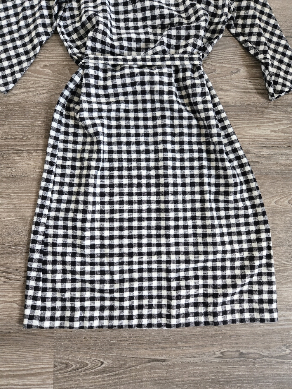 VTG Leslie Belle Canada Gingham Plaid Mock Neck Dress Mod Cottagecore 13/14 - Picture 3 of 9